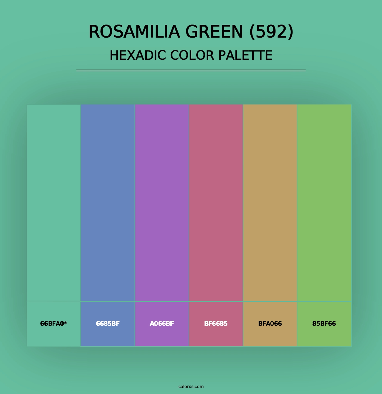 Rosamilia Green (592) - Hexadic Color Palette