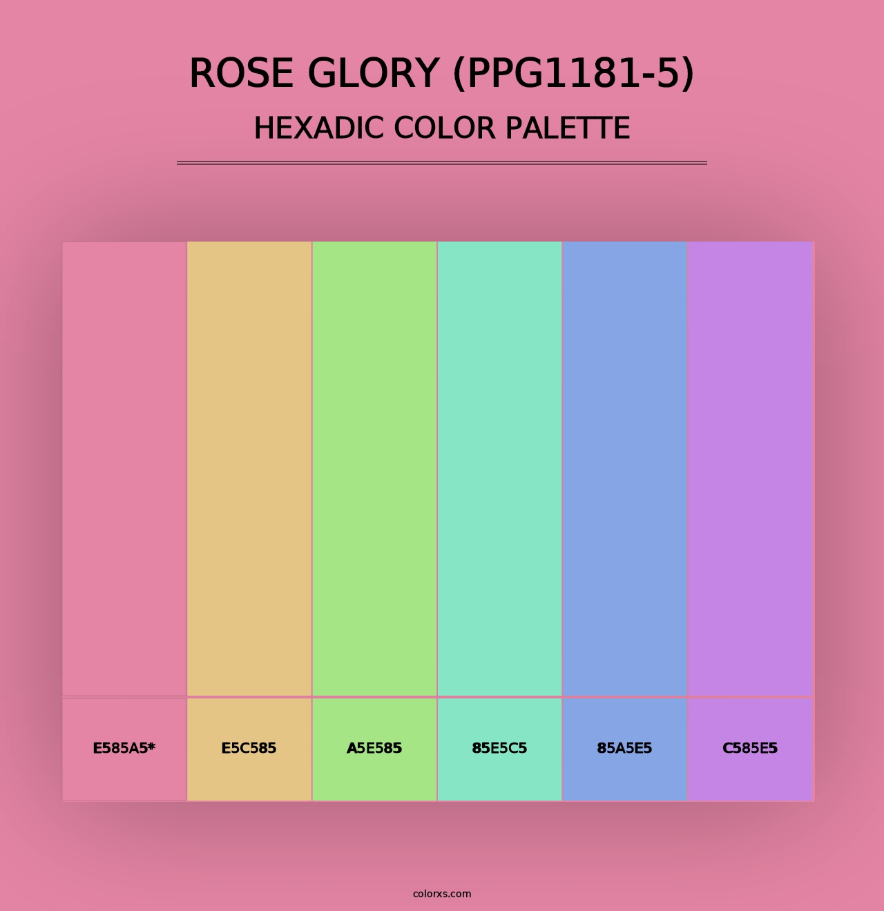 Rose Glory (PPG1181-5) - Hexadic Color Palette