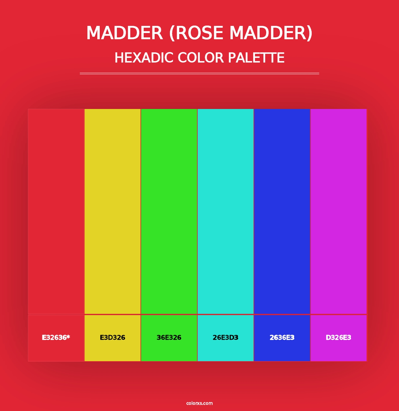 Madder (Rose Madder) - Hexadic Color Palette