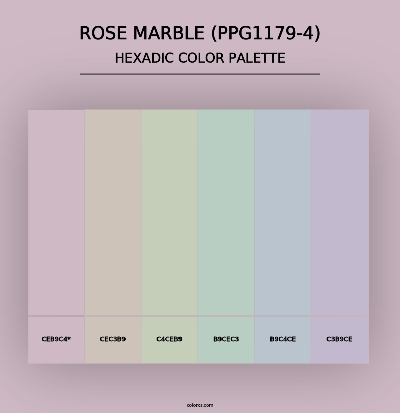 Rose Marble (PPG1179-4) - Hexadic Color Palette