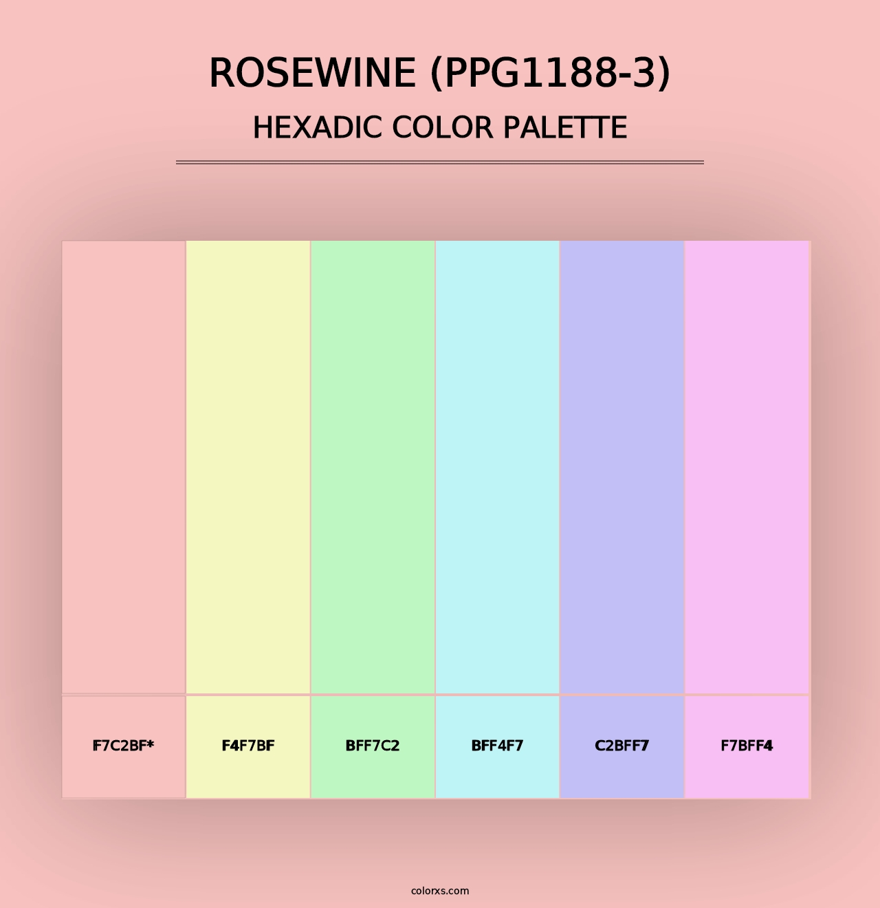 Rosewine (PPG1188-3) - Hexadic Color Palette