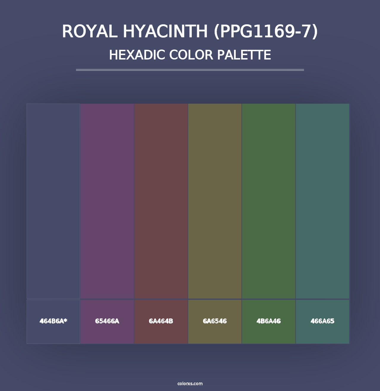 Royal Hyacinth (PPG1169-7) - Hexadic Color Palette