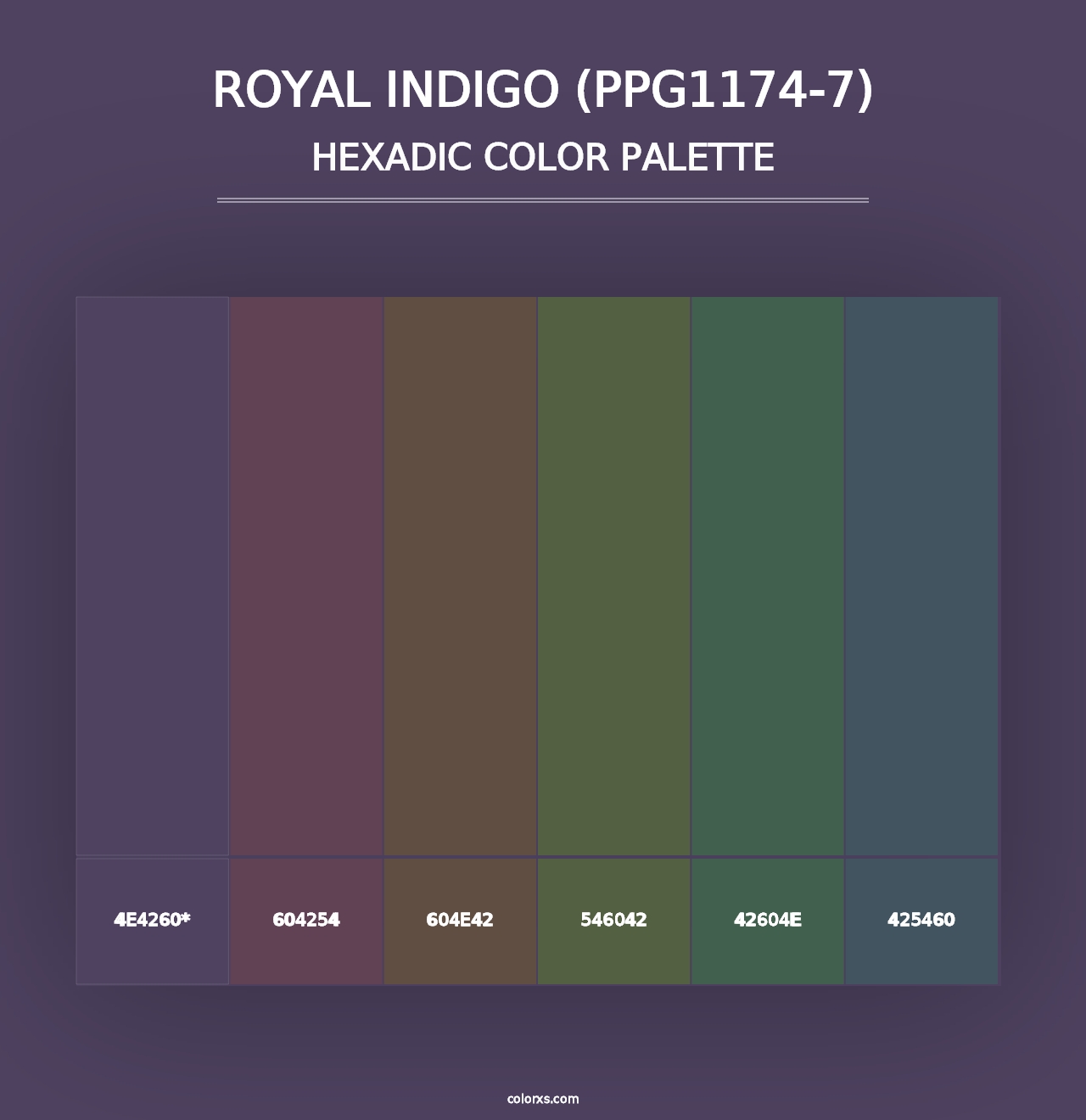 Royal Indigo (PPG1174-7) - Hexadic Color Palette