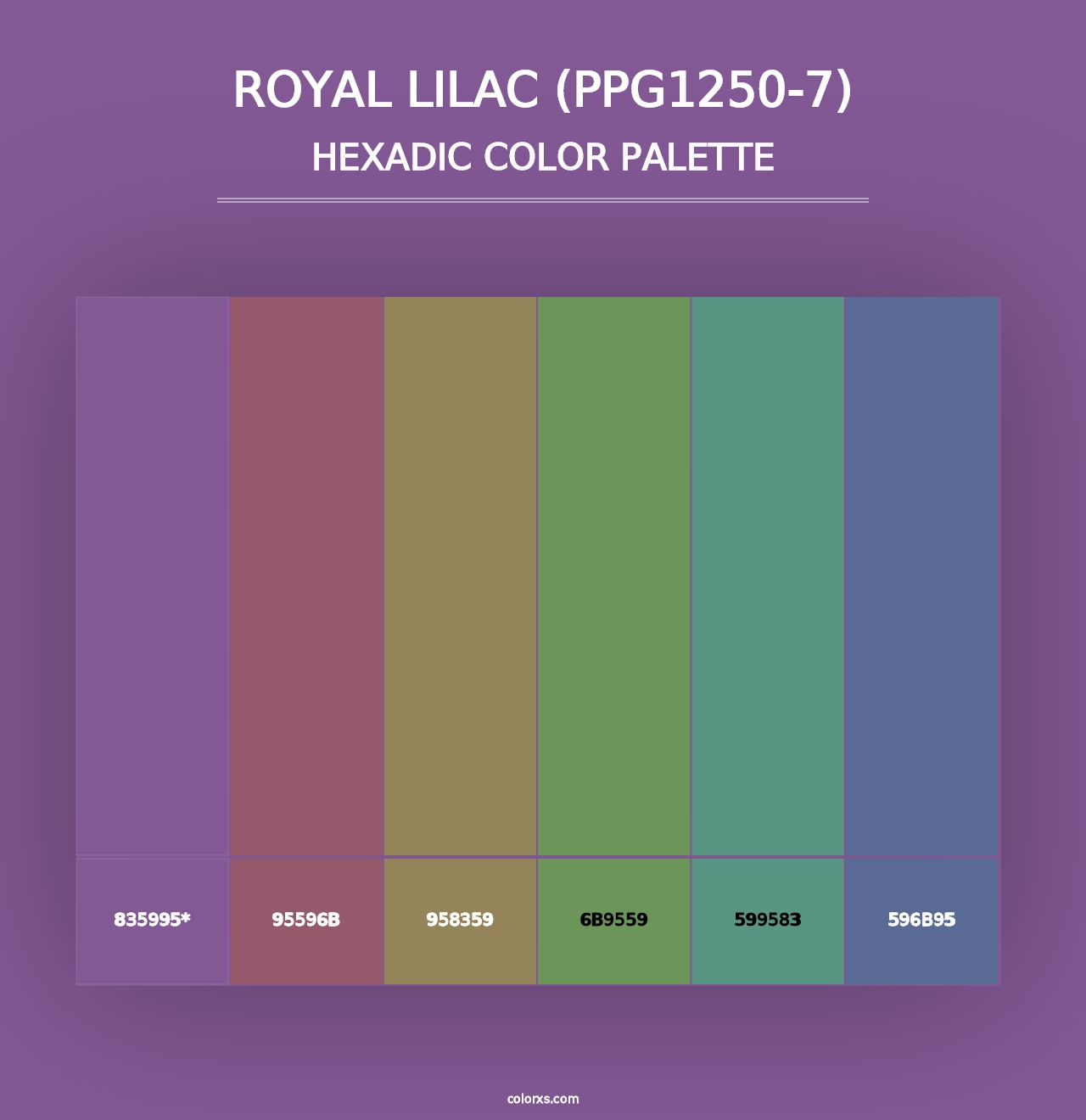 Royal Lilac (PPG1250-7) - Hexadic Color Palette