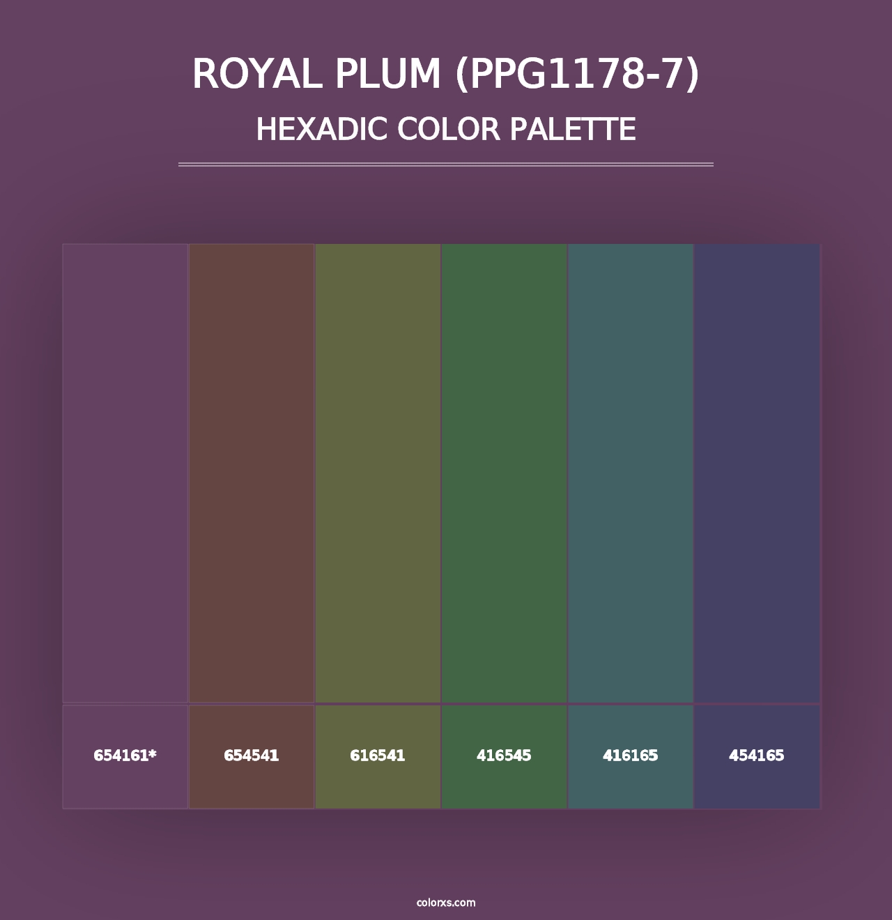 Royal Plum (PPG1178-7) - Hexadic Color Palette