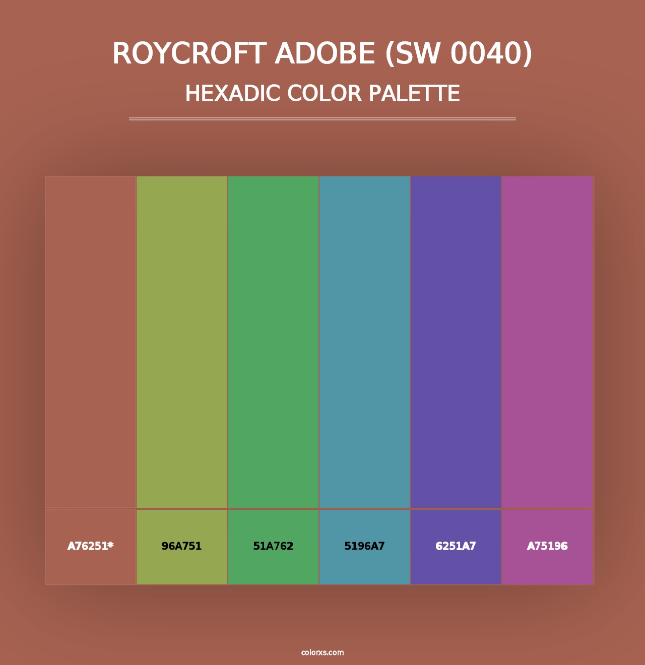 Roycroft Adobe (SW 0040) - Hexadic Color Palette