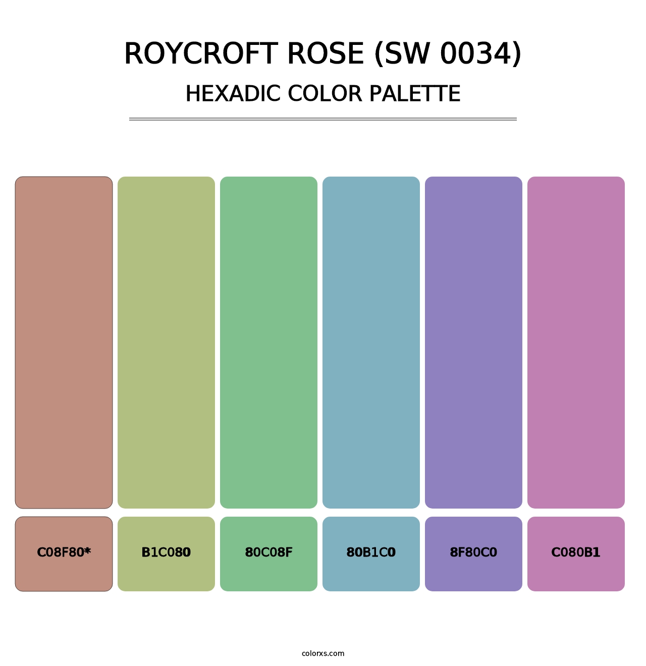 Roycroft Rose (SW 0034) - Hexadic Color Palette