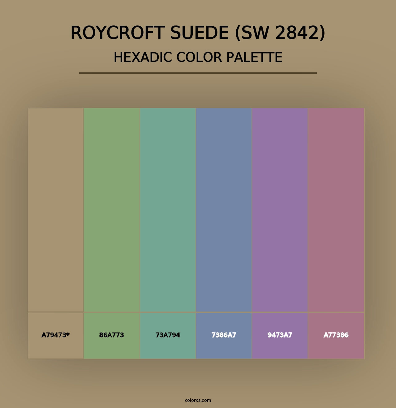 Roycroft Suede (SW 2842) - Hexadic Color Palette