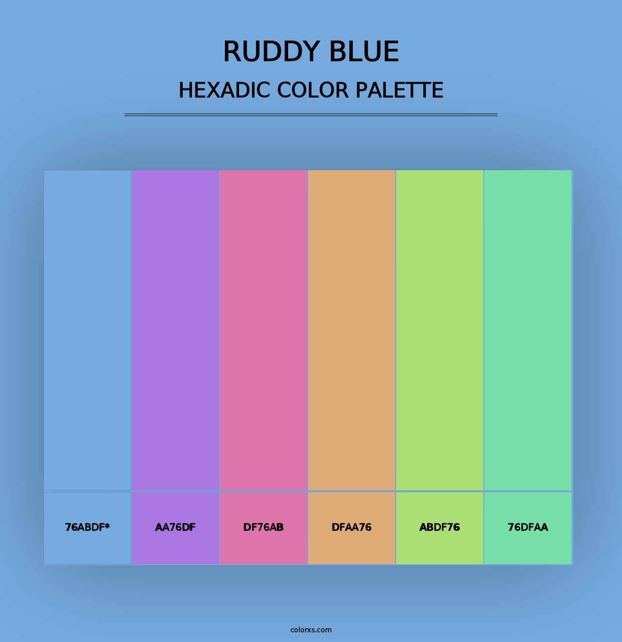 Ruddy Blue - Hexadic Color Palette