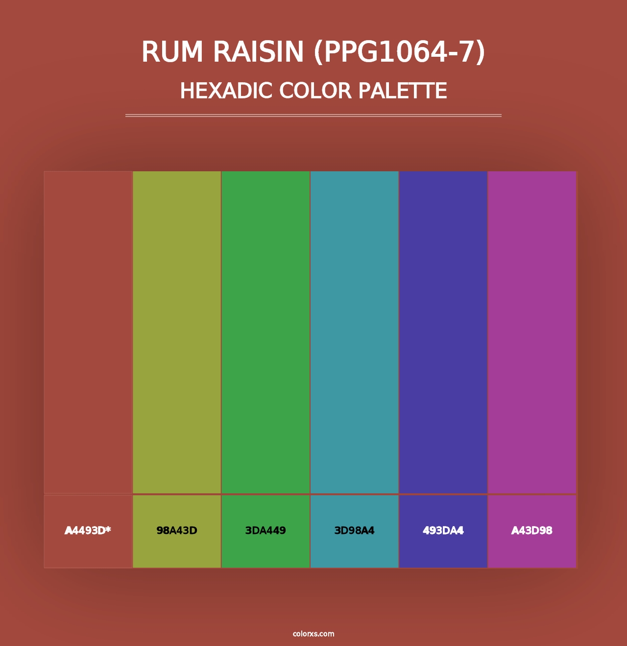 Rum Raisin (PPG1064-7) - Hexadic Color Palette