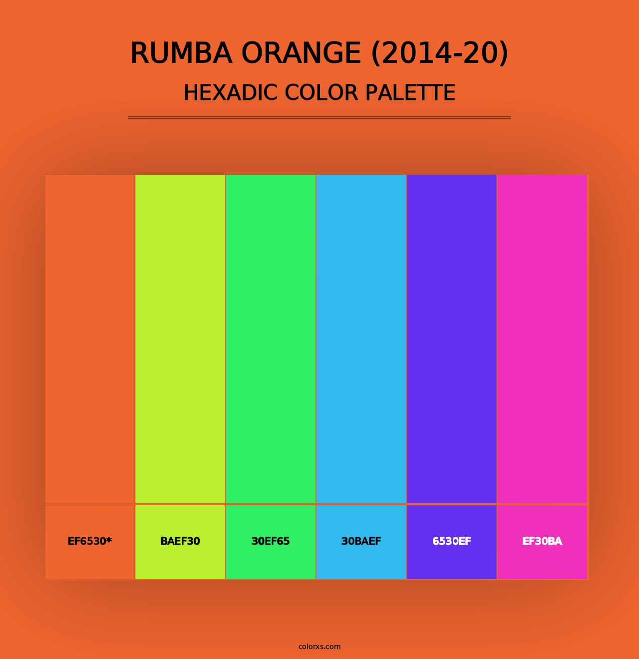 Rumba Orange (2014-20) - Hexadic Color Palette