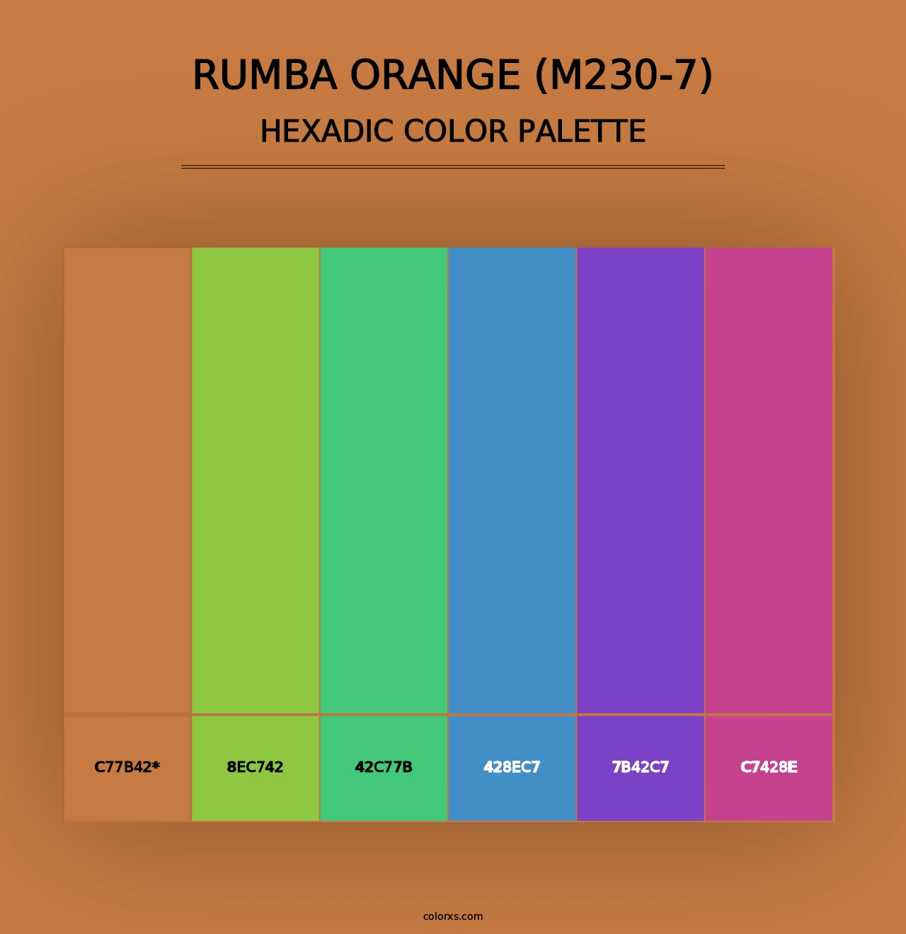 Rumba Orange (M230-7) - Hexadic Color Palette