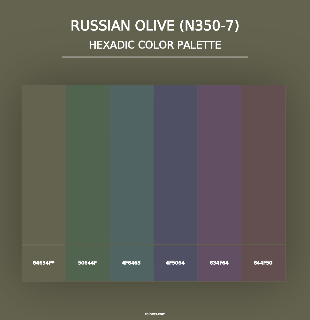 Russian Olive (N350-7) - Hexadic Color Palette