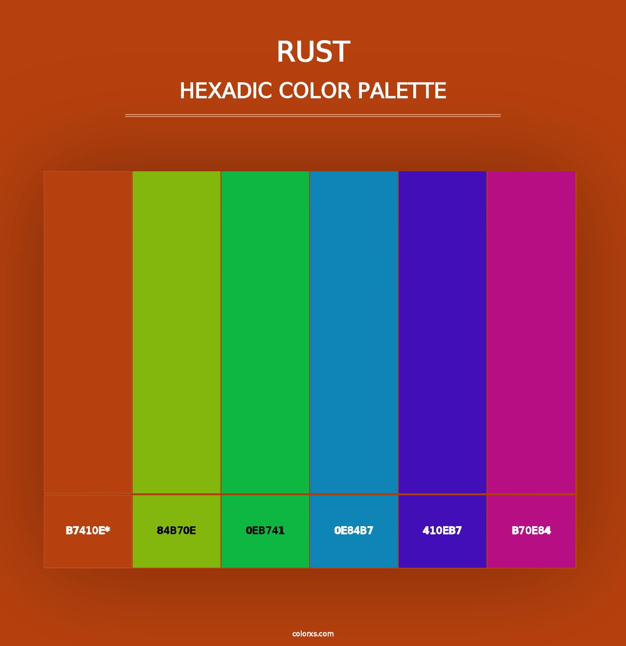 Rust - Hexadic Color Palette