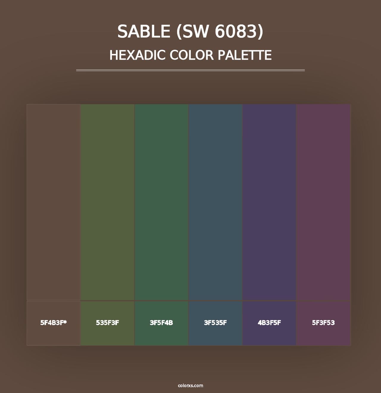 Sable (SW 6083) - Hexadic Color Palette