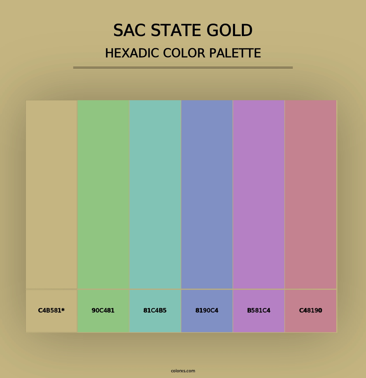 Sac State Gold - Hexadic Color Palette