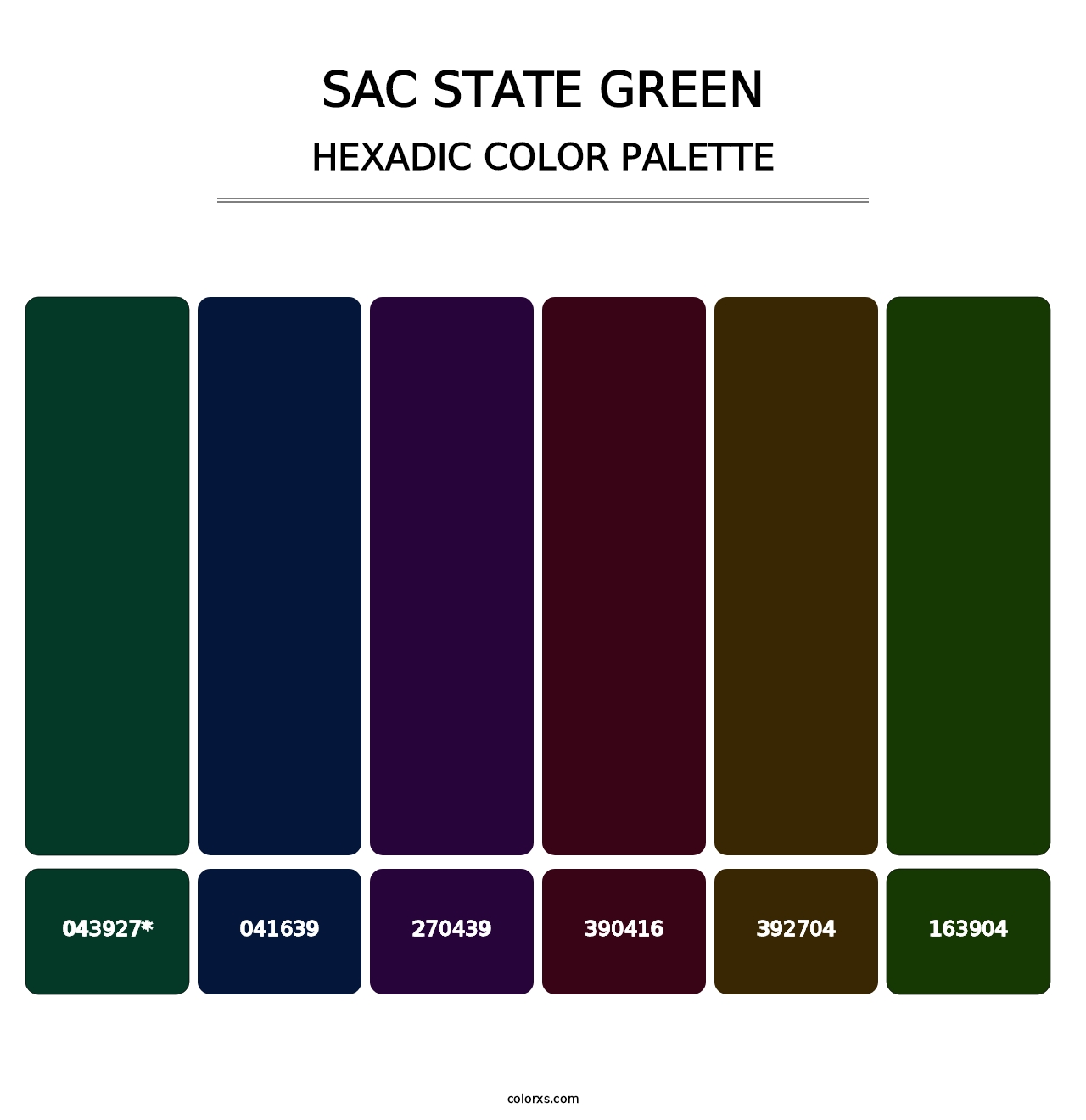 Sac State Green - Hexadic Color Palette