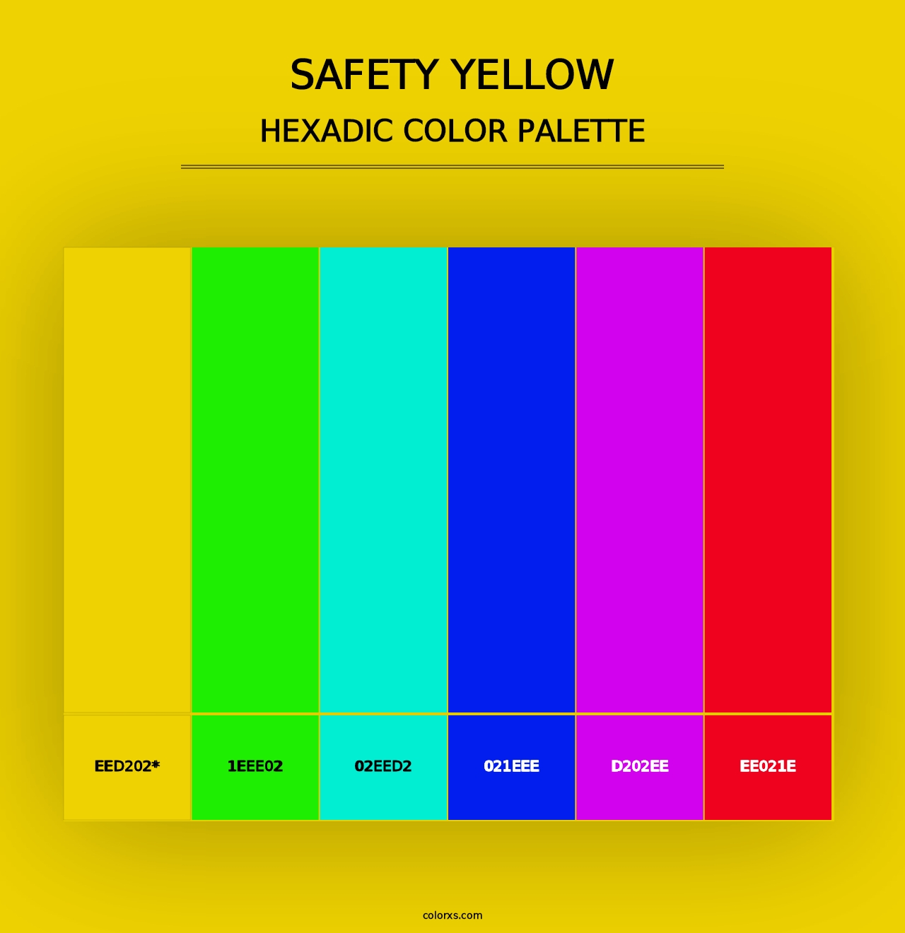 Safety Yellow - Hexadic Color Palette