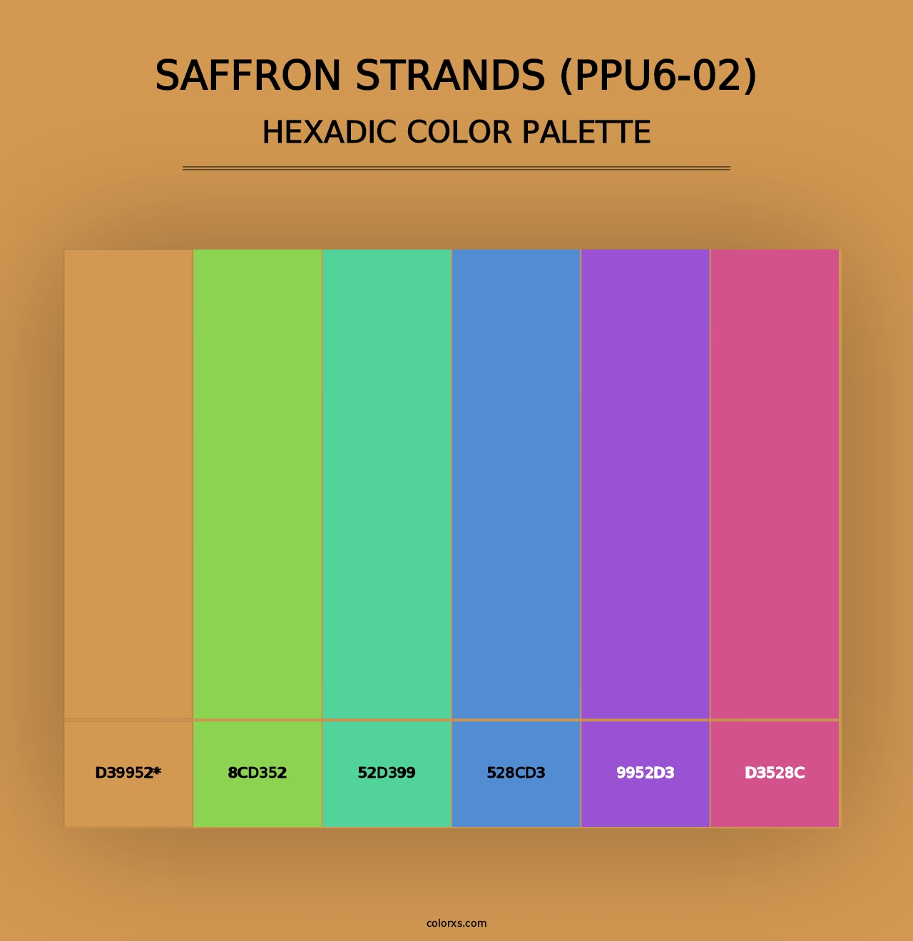 Saffron Strands (PPU6-02) - Hexadic Color Palette