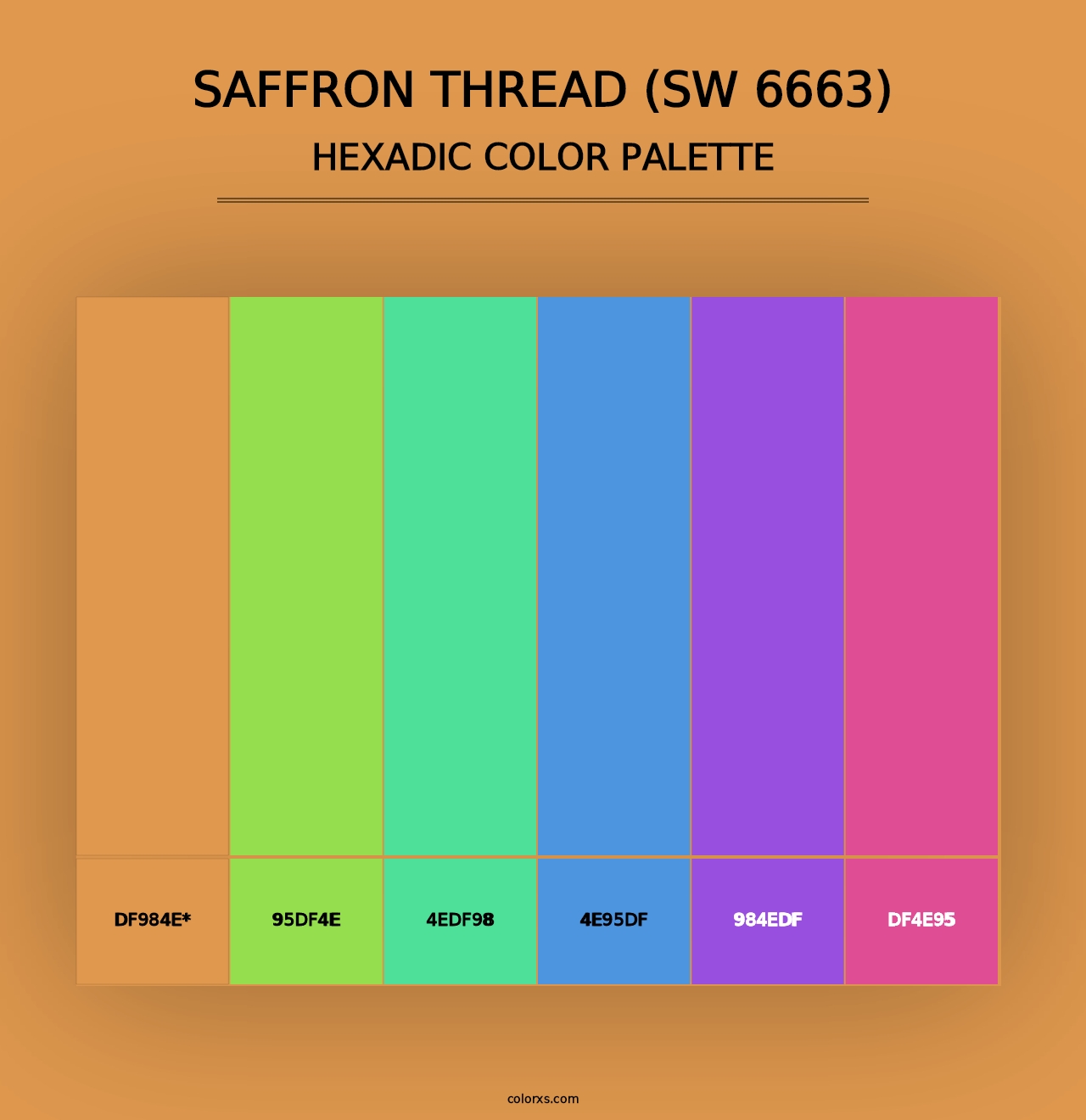 Saffron Thread (SW 6663) - Hexadic Color Palette