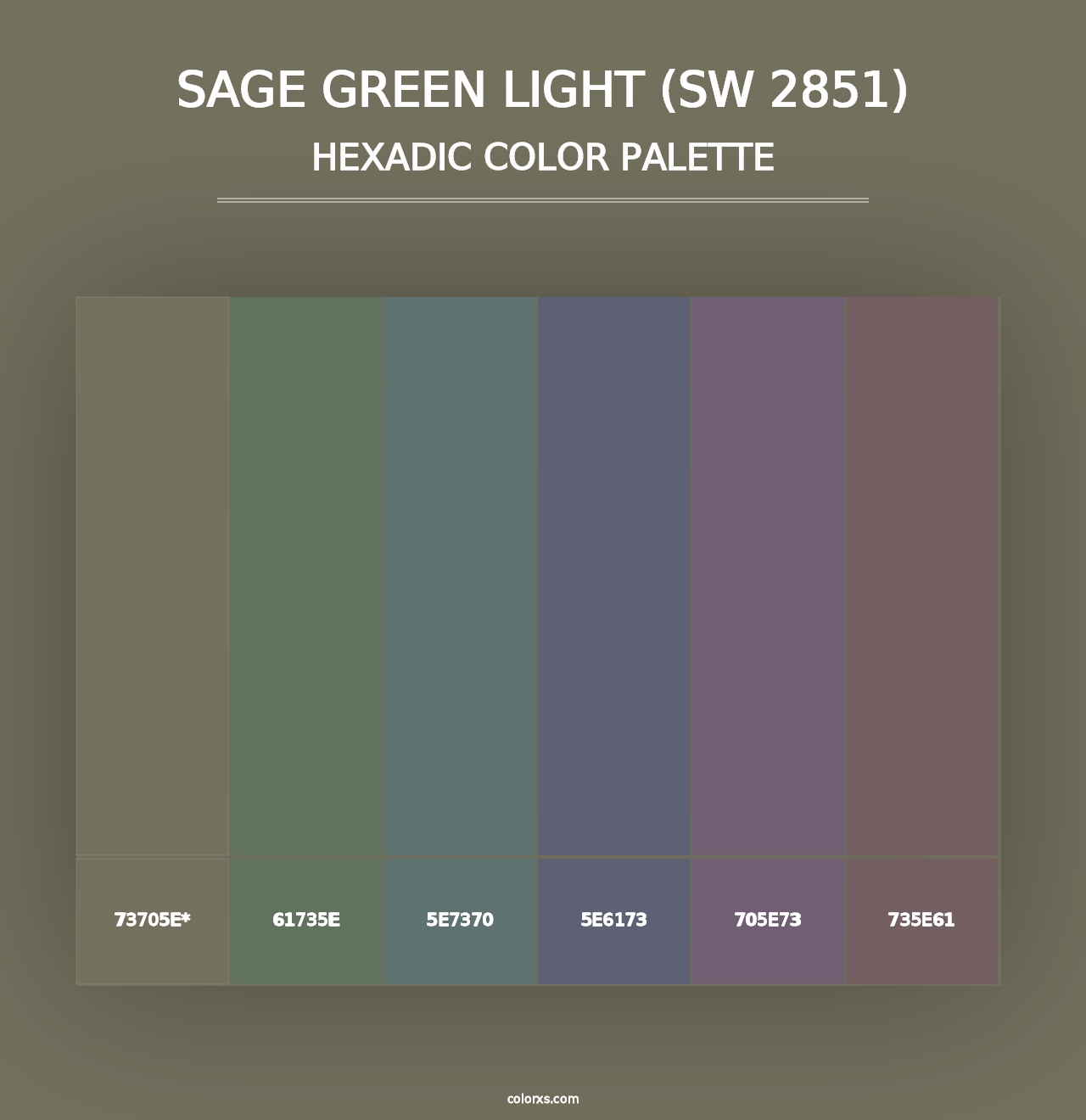 Sage Green Light (SW 2851) - Hexadic Color Palette