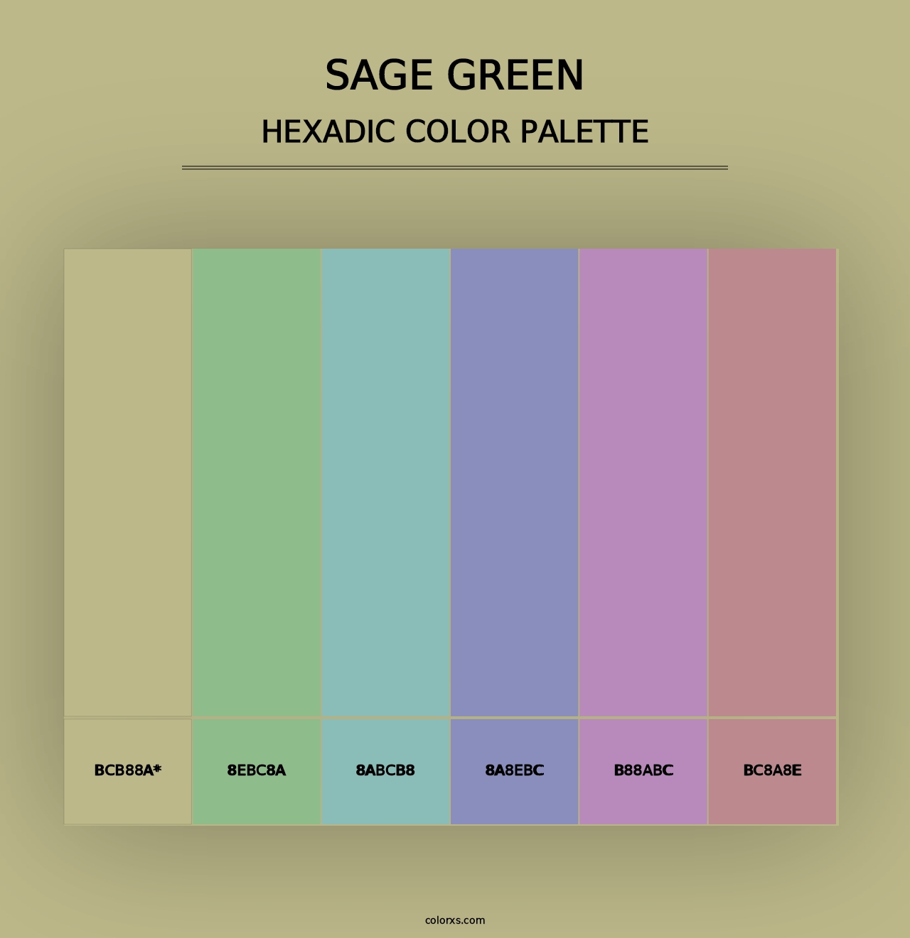 Sage Green - Hexadic Color Palette