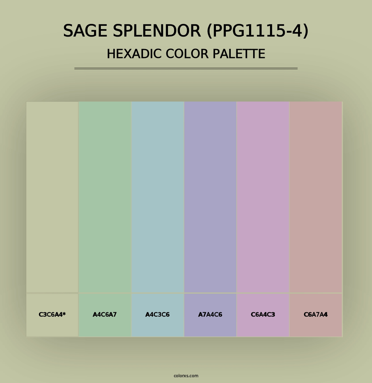 Sage Splendor (PPG1115-4) - Hexadic Color Palette