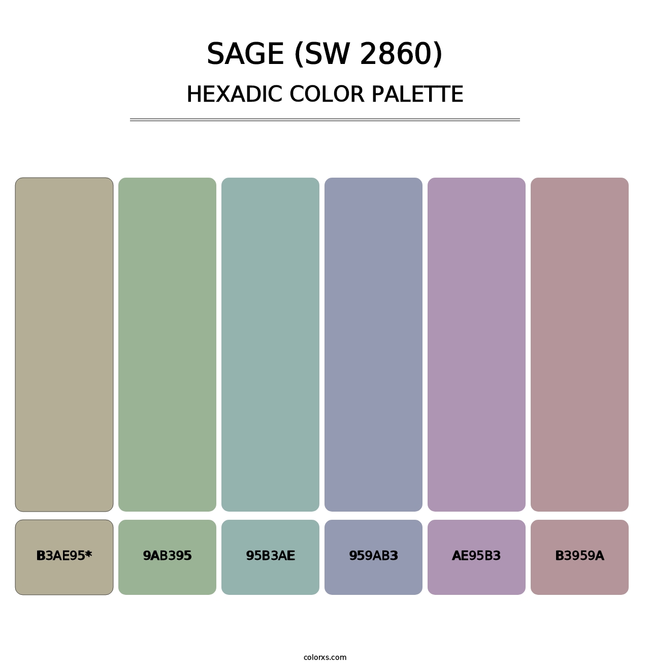 Sage (SW 2860) - Hexadic Color Palette