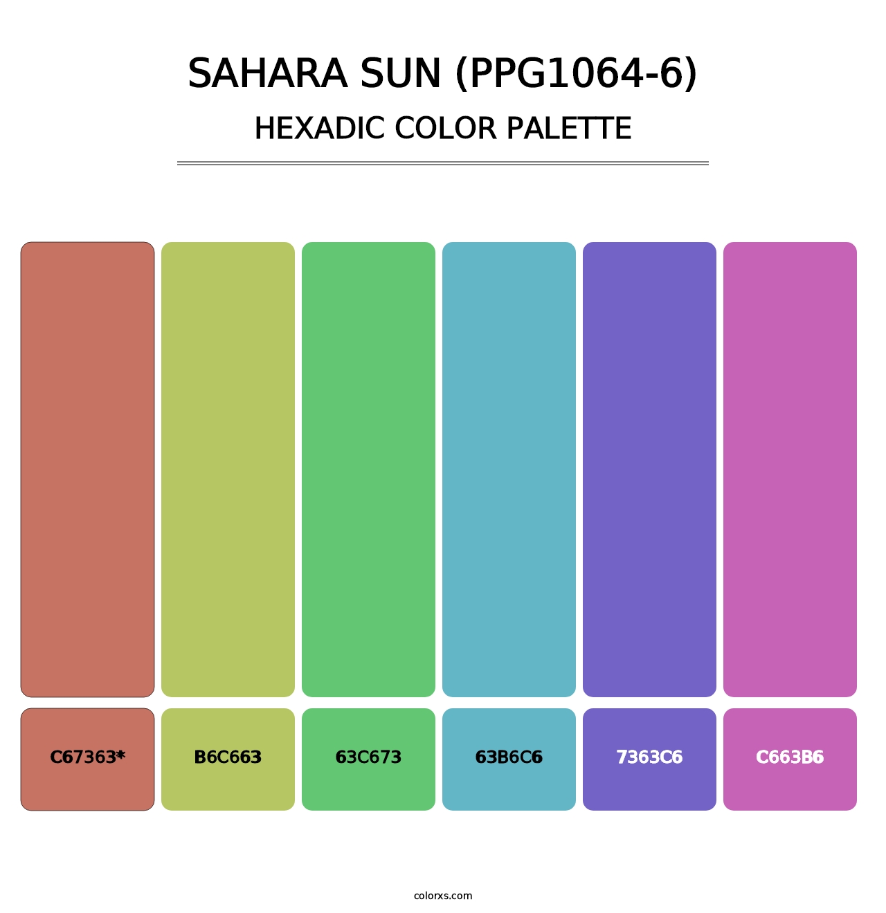 Sahara Sun (PPG1064-6) - Hexadic Color Palette