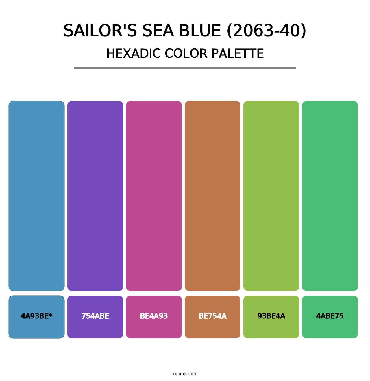 Sailor's Sea Blue (2063-40) - Hexadic Color Palette