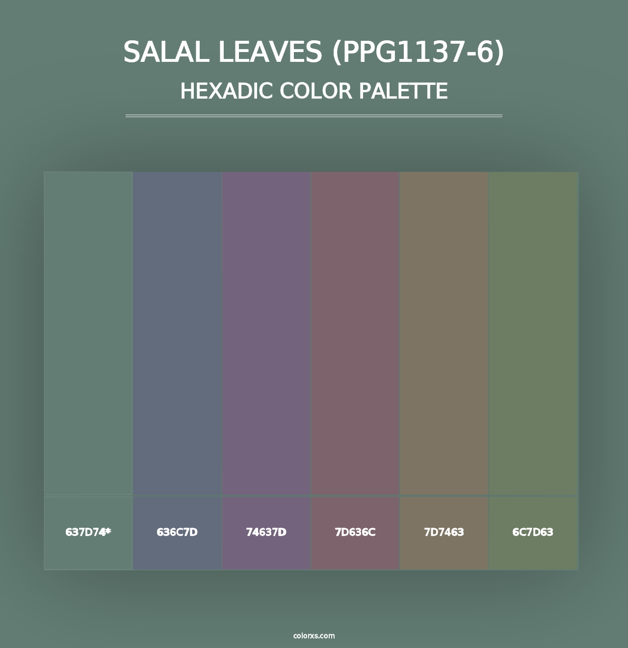 Salal Leaves (PPG1137-6) - Hexadic Color Palette