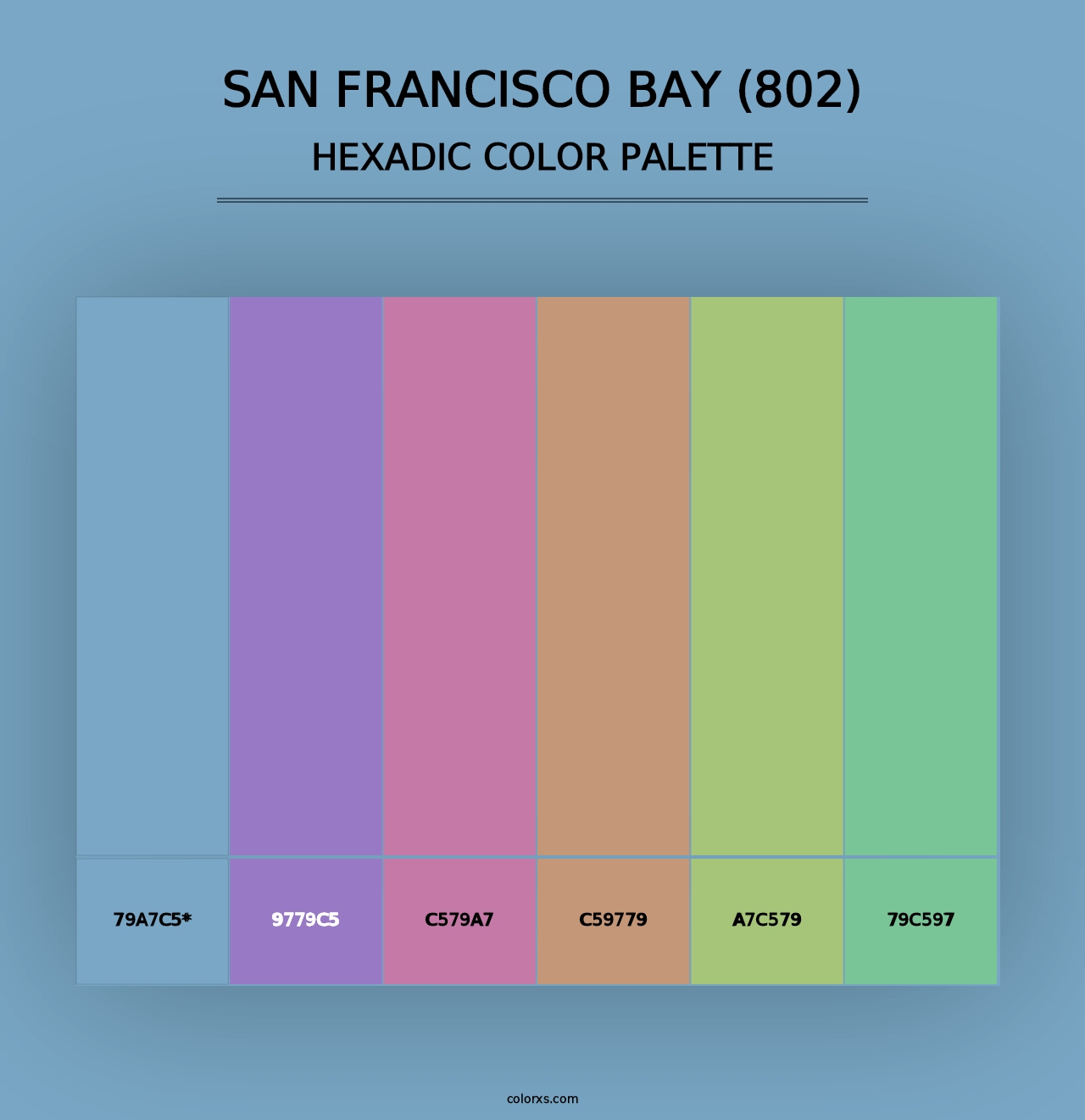 San Francisco Bay (802) - Hexadic Color Palette