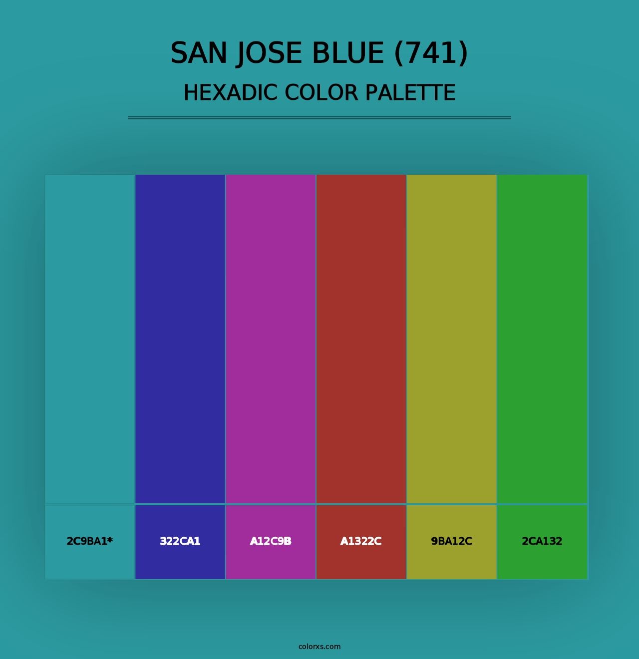 San Jose Blue (741) - Hexadic Color Palette