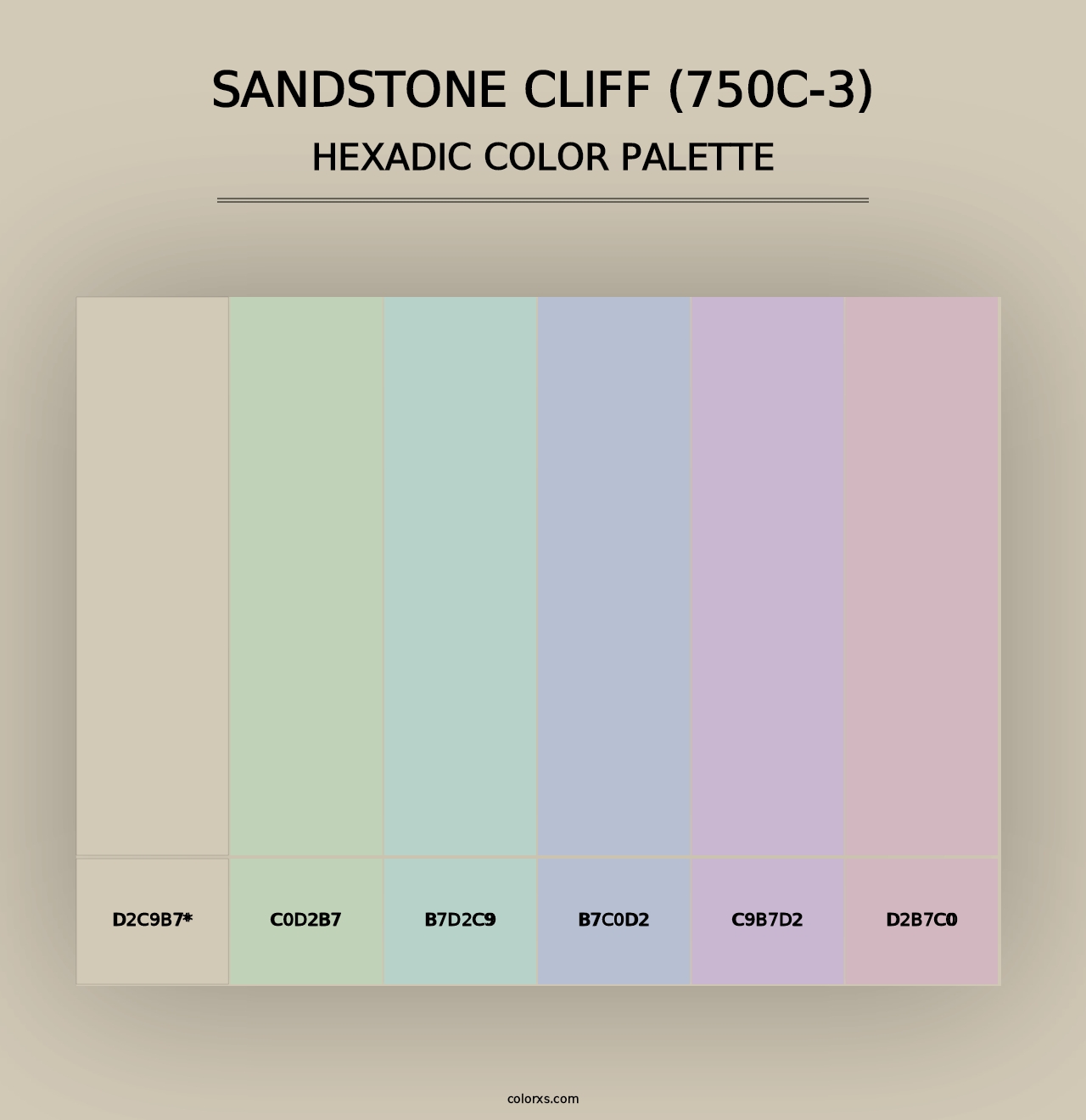 Sandstone Cliff (750C-3) - Hexadic Color Palette