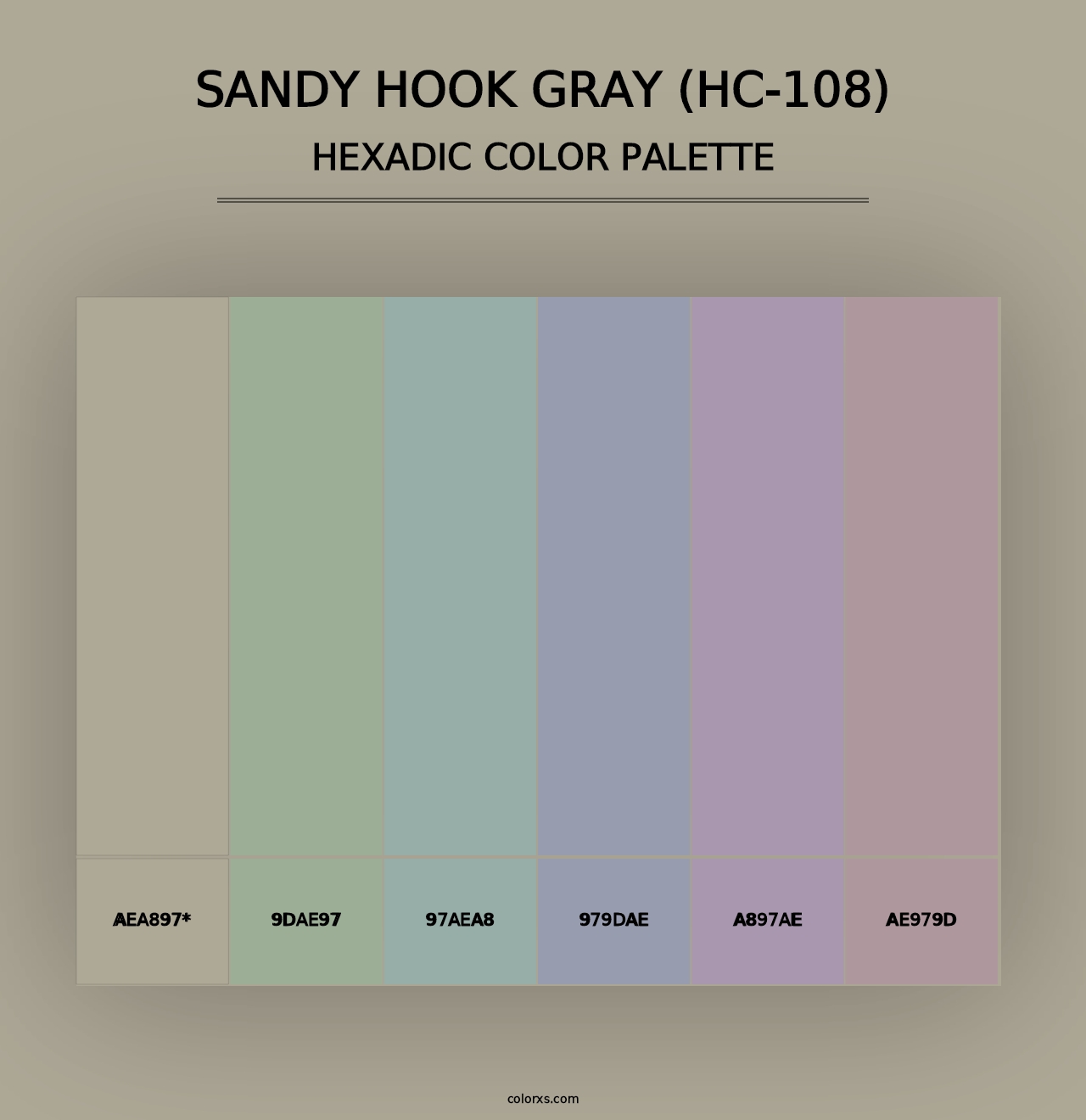 Sandy Hook Gray (HC-108) - Hexadic Color Palette