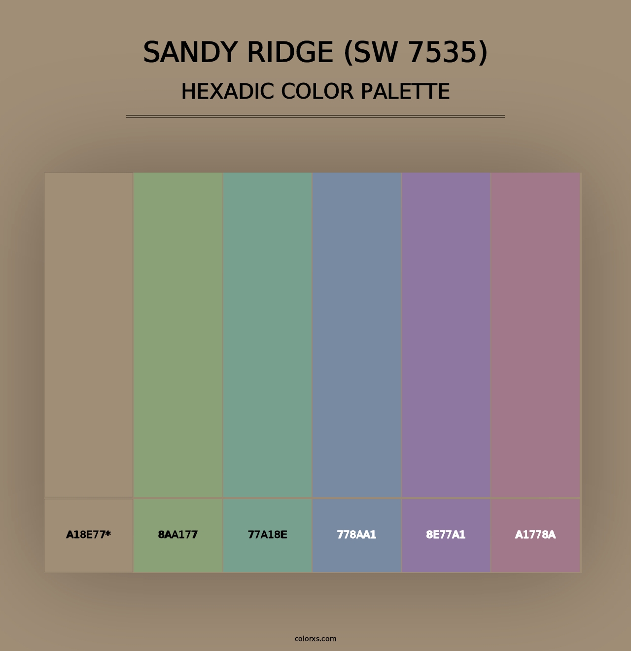 Sandy Ridge (SW 7535) - Hexadic Color Palette