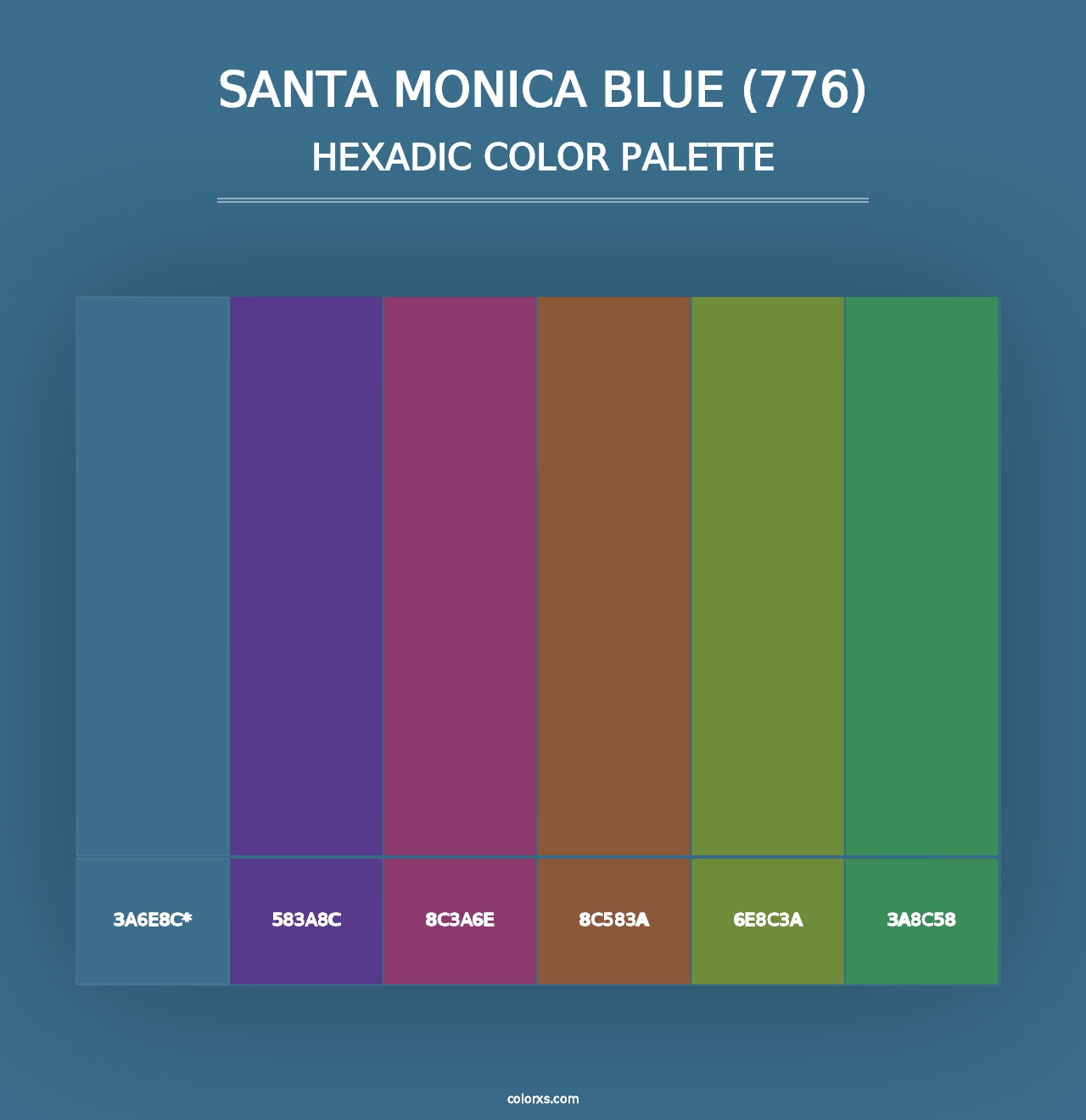 Santa Monica Blue (776) - Hexadic Color Palette