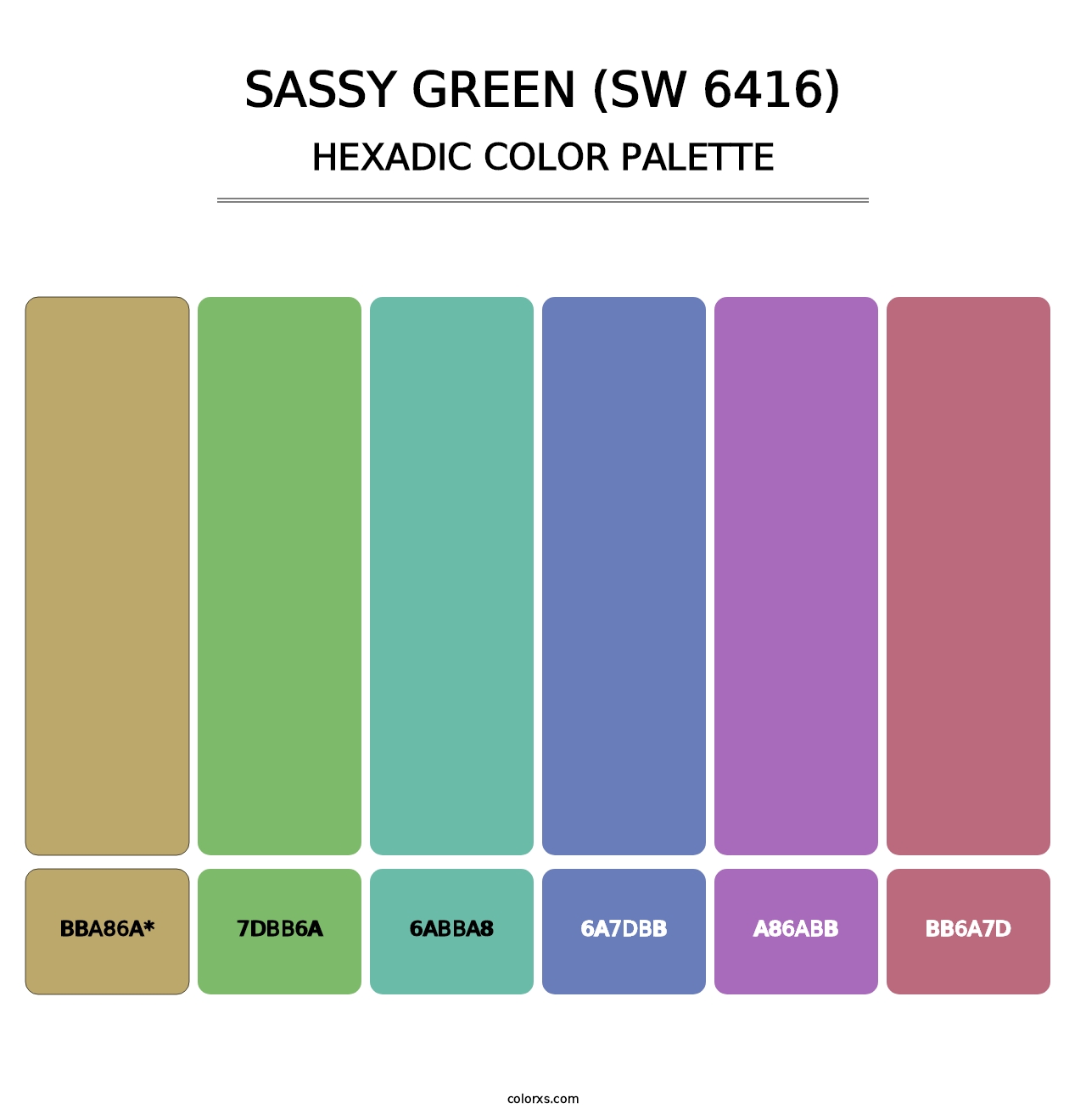 Sassy Green (SW 6416) - Hexadic Color Palette