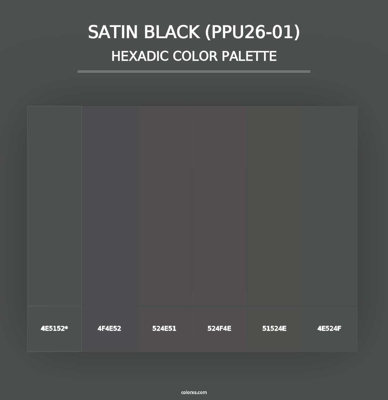 Satin Black (PPU26-01) - Hexadic Color Palette