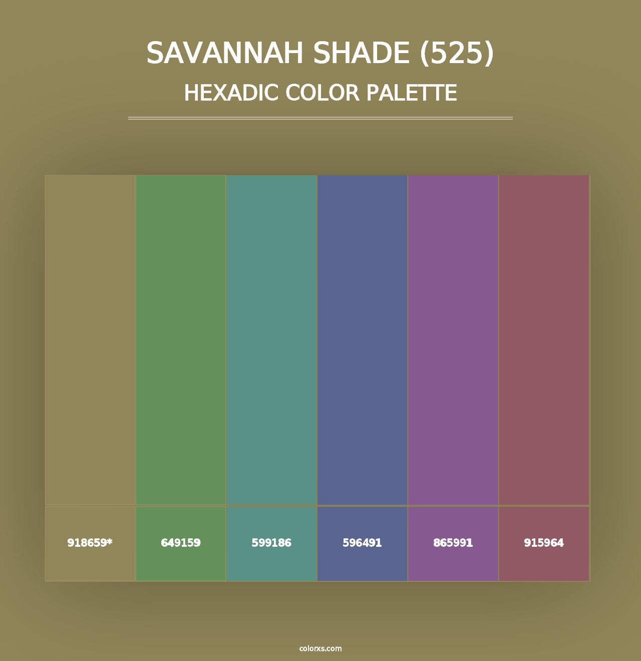 Savannah Shade (525) - Hexadic Color Palette