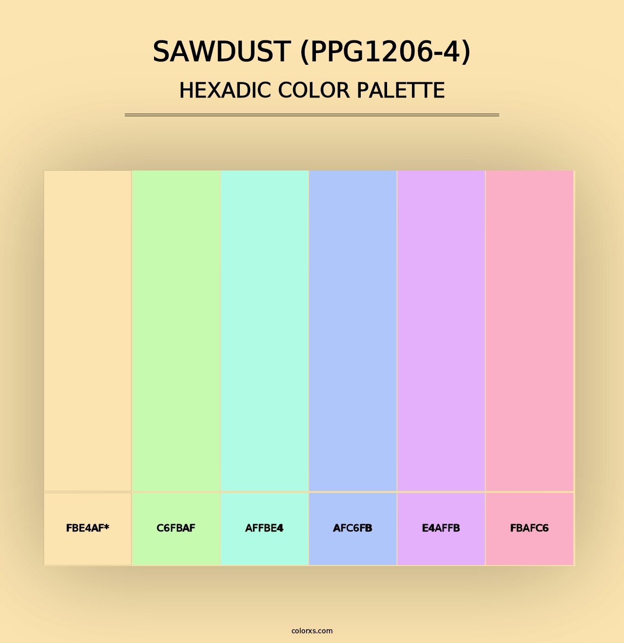 Sawdust (PPG1206-4) - Hexadic Color Palette