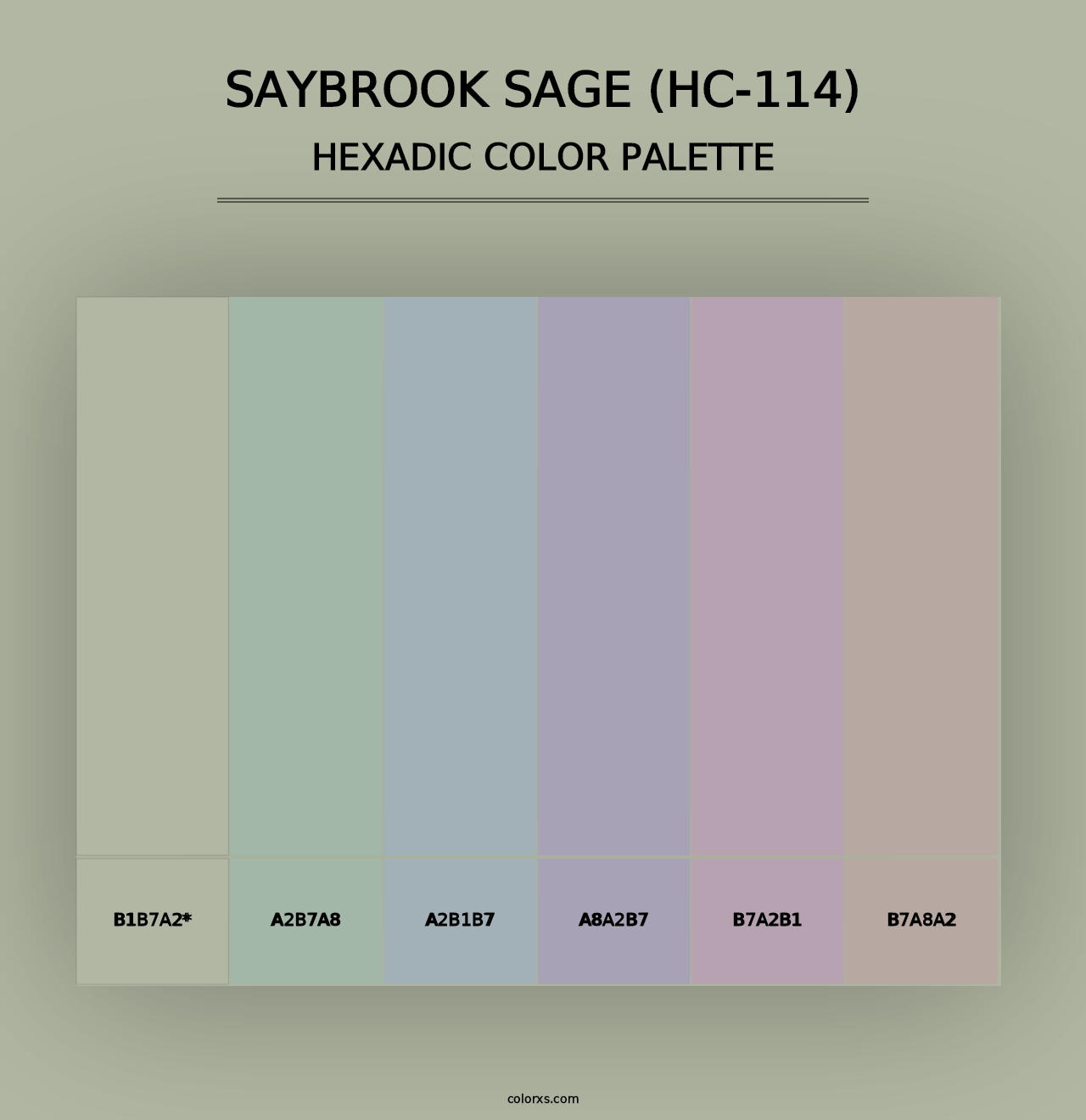 Saybrook Sage (HC-114) - Hexadic Color Palette