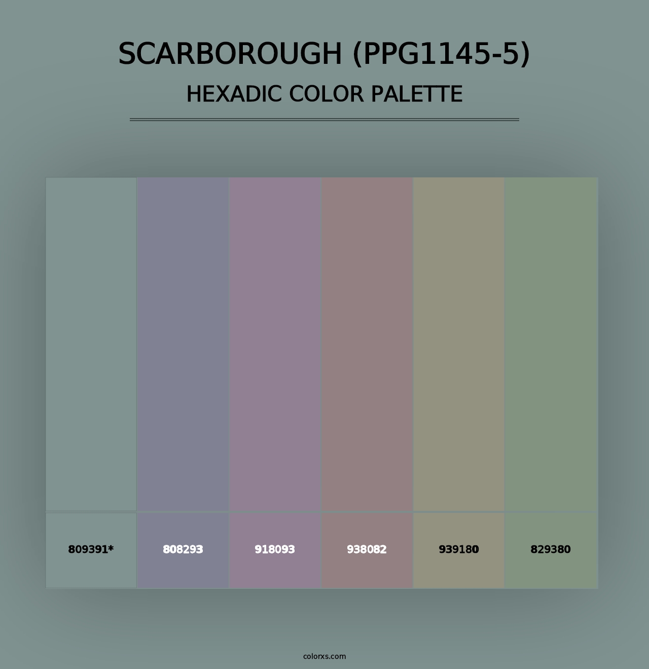 Scarborough (PPG1145-5) - Hexadic Color Palette