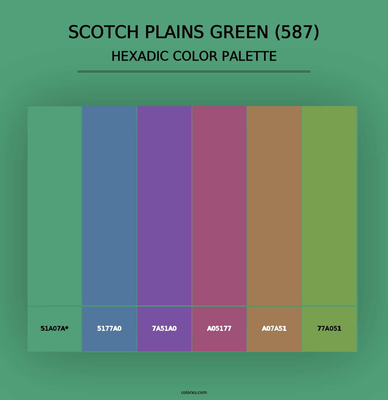 Scotch Plains Green (587) - Hexadic Color Palette