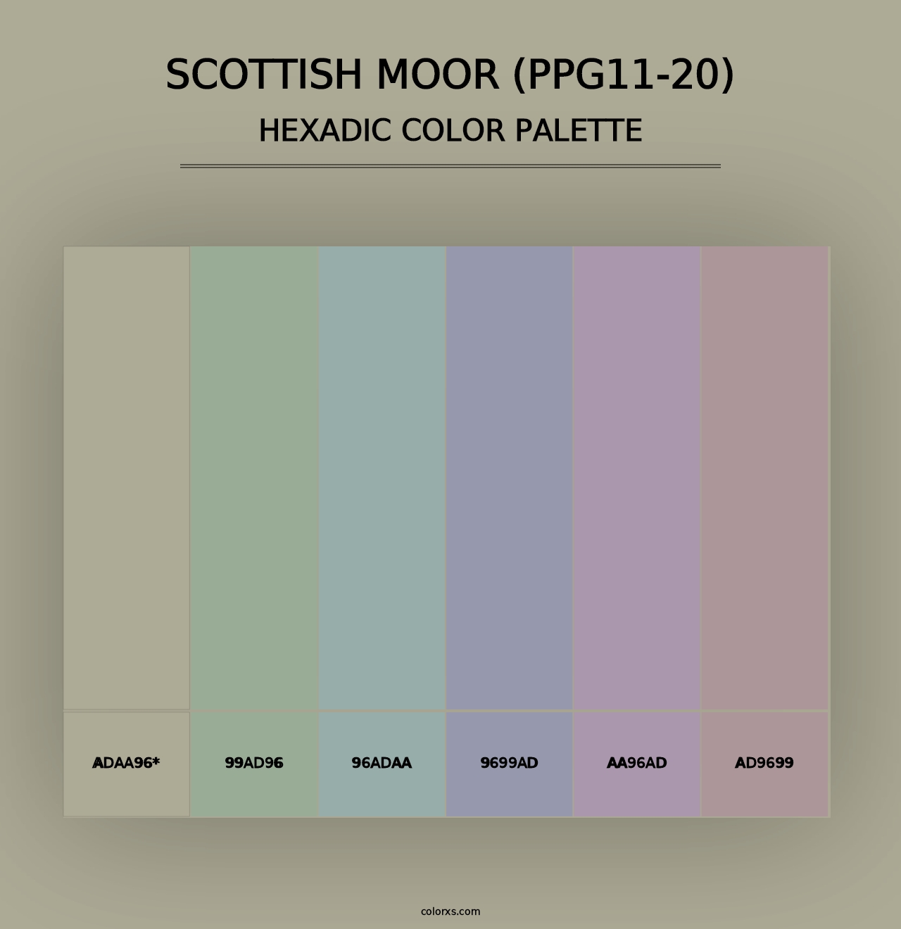 Scottish Moor (PPG11-20) - Hexadic Color Palette