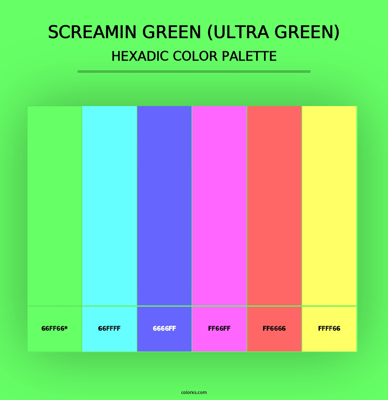 Screamin Green (Ultra Green) - Hexadic Color Palette