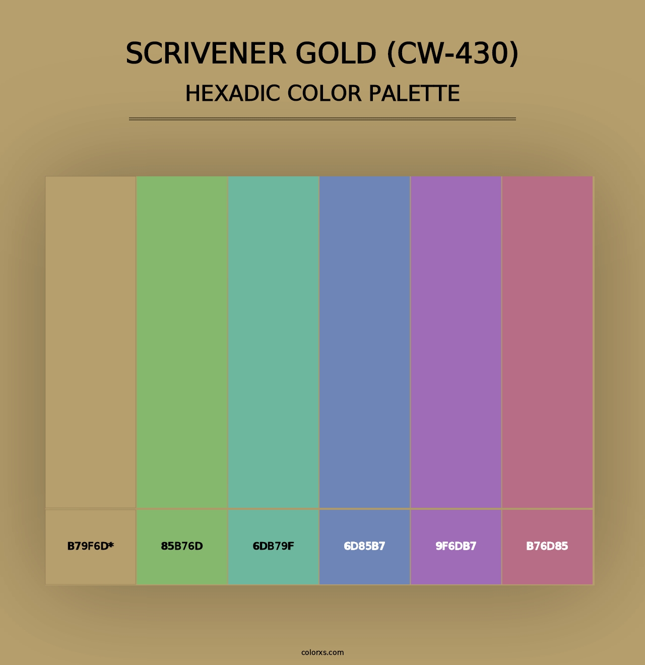 Scrivener Gold (CW-430) - Hexadic Color Palette