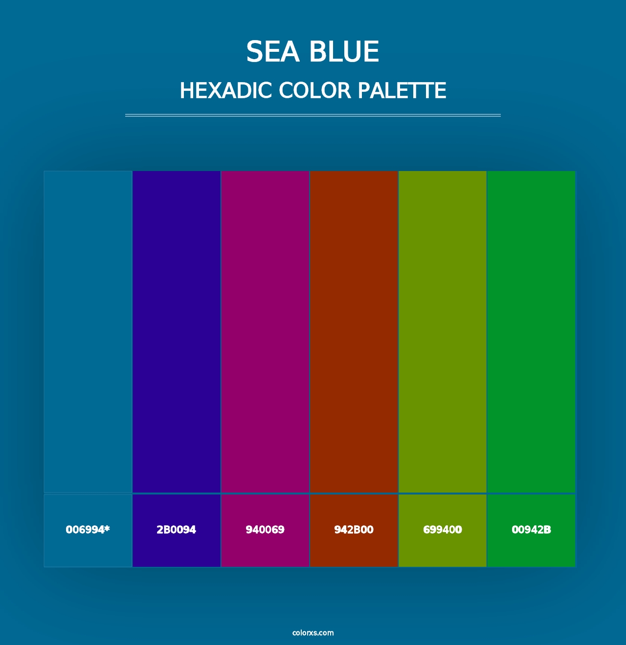 Sea Blue - Hexadic Color Palette