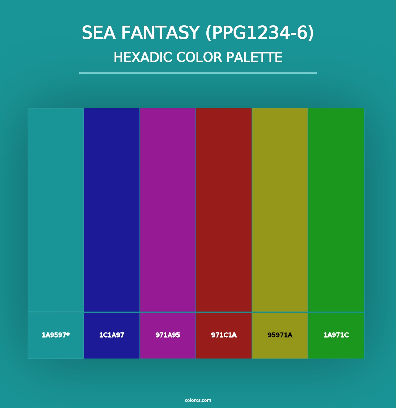 Sea Fantasy (PPG1234-6) - Hexadic Color Palette