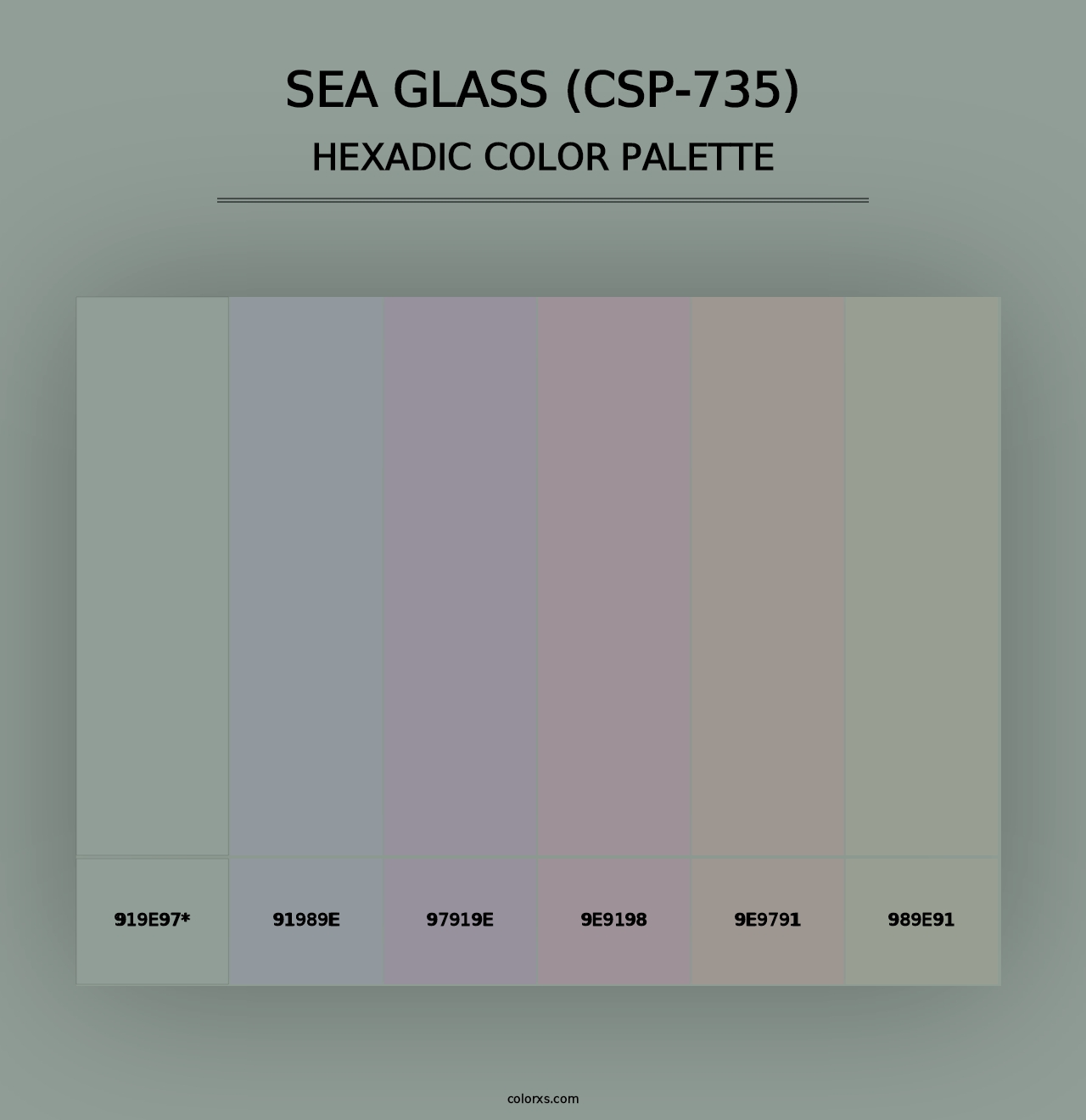 Sea Glass (CSP-735) - Hexadic Color Palette